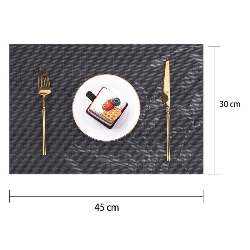 Nordic Leaf Jacquard PVC Placemat Heat-Resistant Washable Durable Table Mats Home Kitchen Hotel Dining Decor