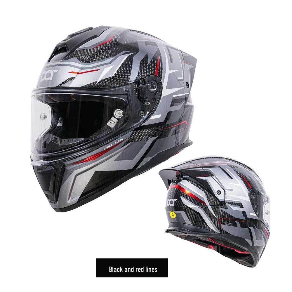 Carbon Fiber Ultra-light Full Face Motorcycle Helmet - Anti-fog, Racing, Unisex