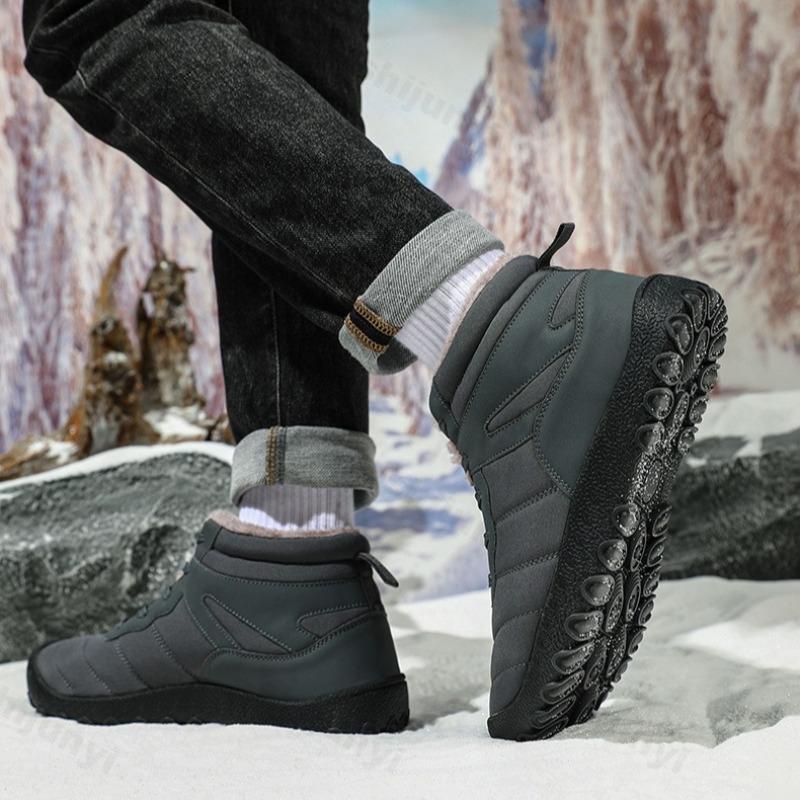 Fashion New 2025 Winter Fashion Versatile High Top Casual Snow Boots for Men Warm Comfortable Non Slip Concise Design Plush Cotton Boots