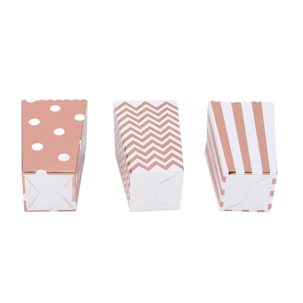 36PCS Popcorn Boxes Paper Large Capacity Top Opening Lightweight Portable Popcorn CupsRose Gold