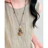 Zen Acorn Pendant Necklace: Ethnic Wooden Top Note with Plant Design for Women and Men