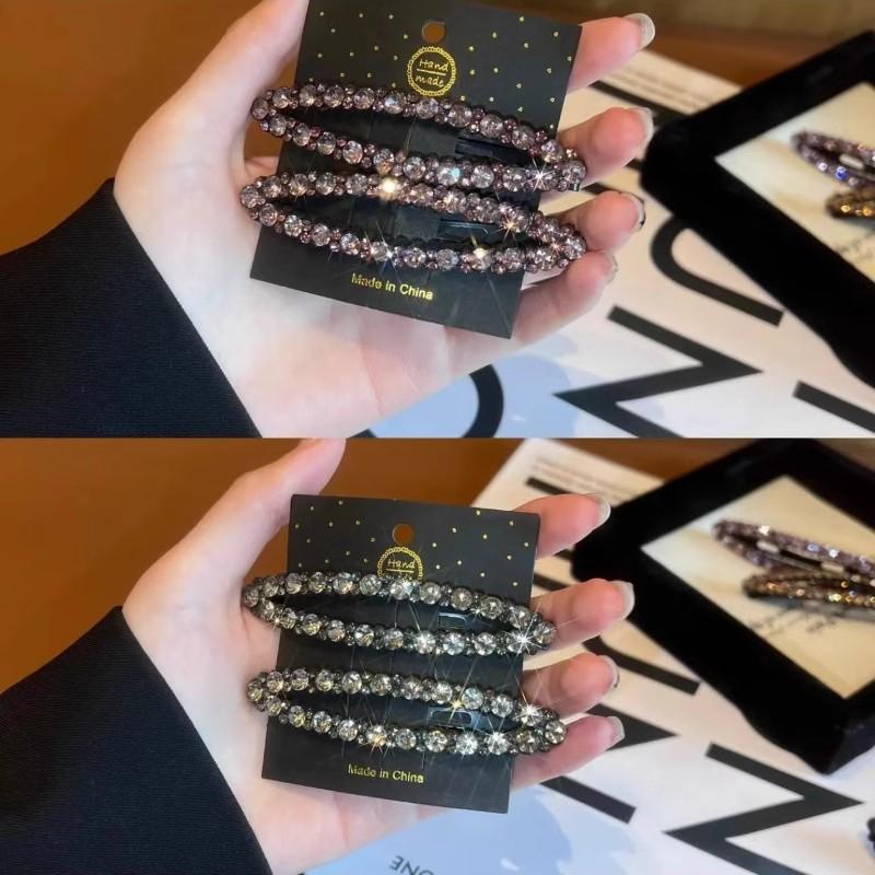 

4 шт./набір Елегантні шпильки для волосся з кристалами Кінські очі для жінок, дівчат, милі заколки, кристалічні шпильки, модні аксесуари для волосся