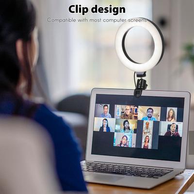 6'' Ring Light for Laptop Computer Clip Video Fill Light Conference Ring Beauty Live Light for Meetings Makeup Selfie Tiktok