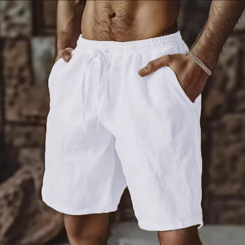Pantaloncini Casual Estivi da Uomo in Misto Lino Traspiranti con Coulisse