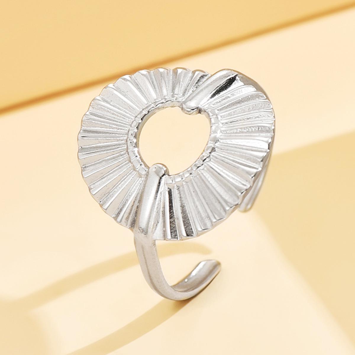 Adjustable 18K Gold Sunflower Stainless Steel Ring for Women