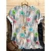 Colorful Landscape and Flower Pattern 3D Digital Printing Women's Trendy Round Neck Short Sleeve T-shirt