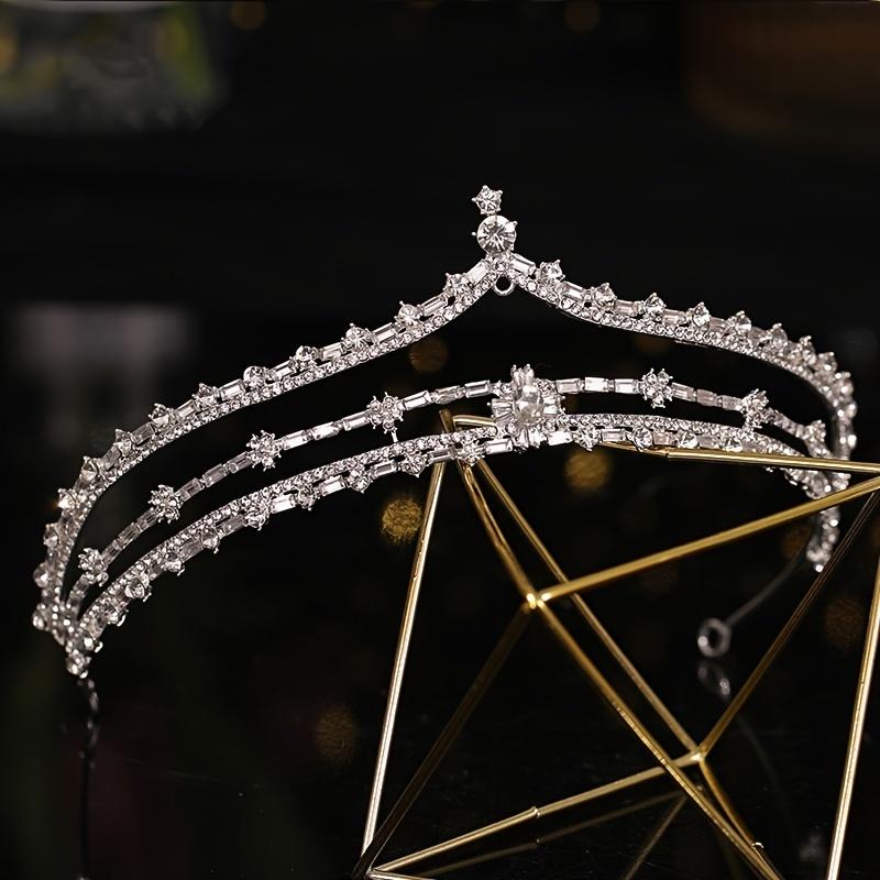 Silver Color Crystal Crown Tiara for Women Bride Party Rhinestone Prom Diadem Bridal Wedding Hair Accessories Jewelry Crown Gift
