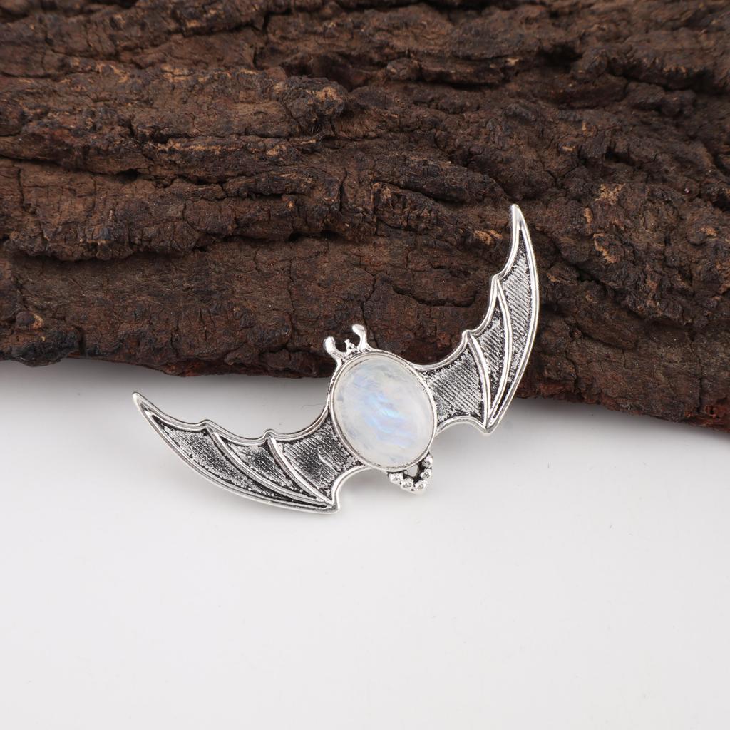 Regenbogen-Mondstein-Edelstein, handgefertigter Schmuckanhänger aus 925er Sterlingsilber für Weihnachtsgeschenk