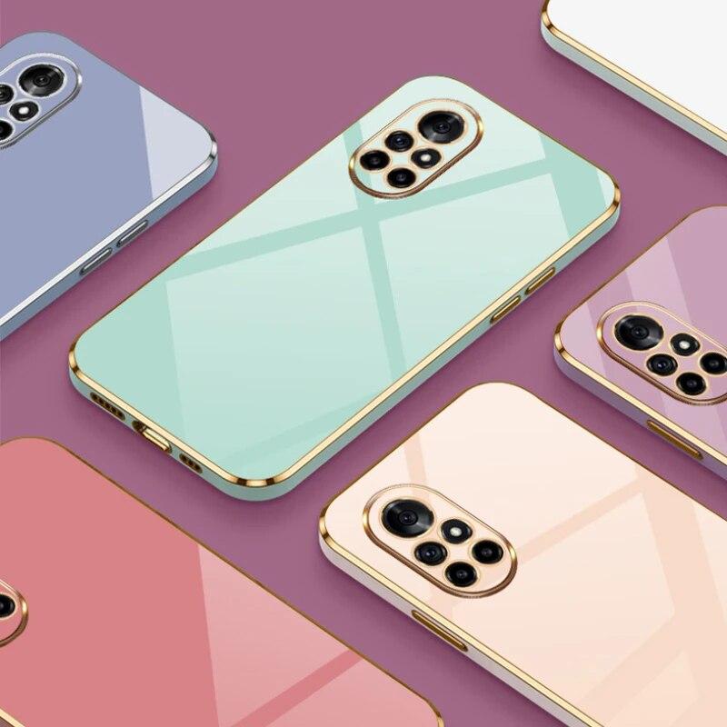 For Huawei Nova 8 Case Huawei Nova 8 Pro Cover ANG-LX1 ANG-LX2 Phone Case Luxury Square Plating Shockproof NOVA8 Pro Back Cover