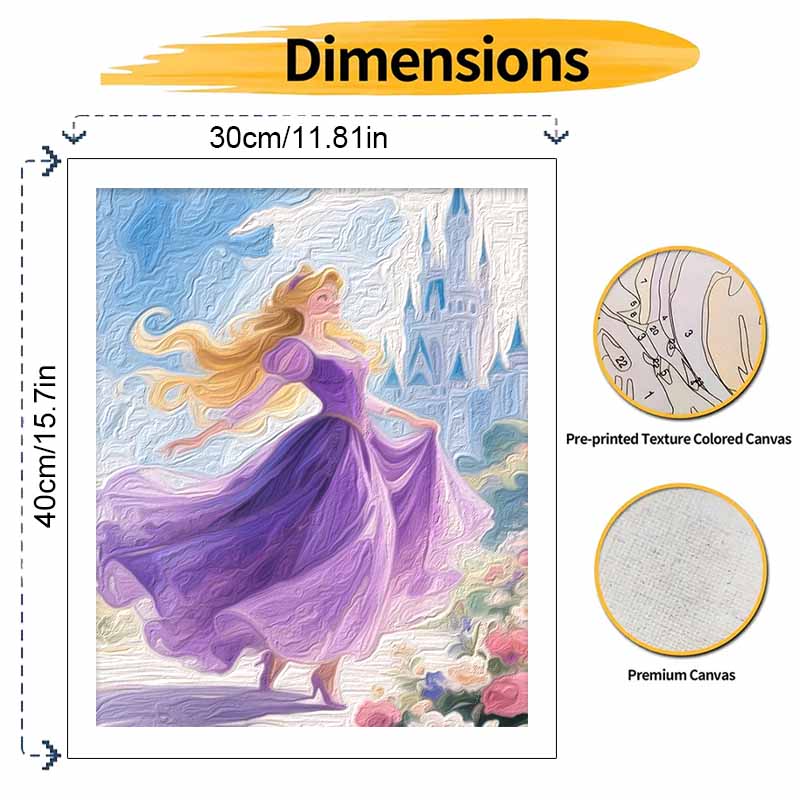 Disney Rapunzel oil painting art set handmade diy gift home decoration. Princess castle wall art canvas painting paint by numbers.