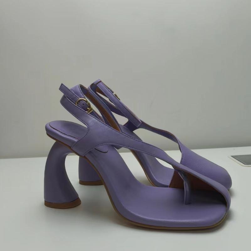 Fashion New Cross Strap Irregular Heel Roman Sandals European American runway style sexy side air split toe high heel women's shoes 43