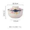 YWDL Japanische Instant-Ramen-Schüssel mit Deckel Retro Keramik Große Kapazität Nudel Salat Suppenschüsseln Haushalt Küchengeschirr