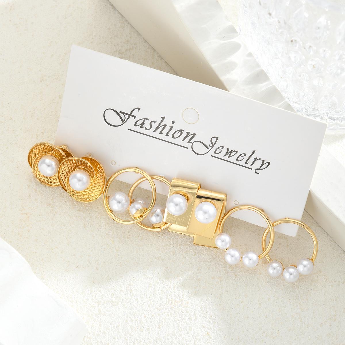 

8 Pcs Fashion Geometric Metal Stud Earrings Set for Women French Style Minimalist Gold Color Geometric Earring Elegant Jewelry