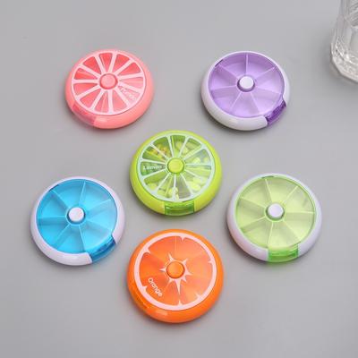 Taşınabilir Hap Kutusu Haftalık Döndürülebilir Bölünmüş Meyve Puanları İlaç Yanınızda Taşıyın Mini İlaç Kutuları İlaç Seyahat Hap Kutusu Saklama Kutusu