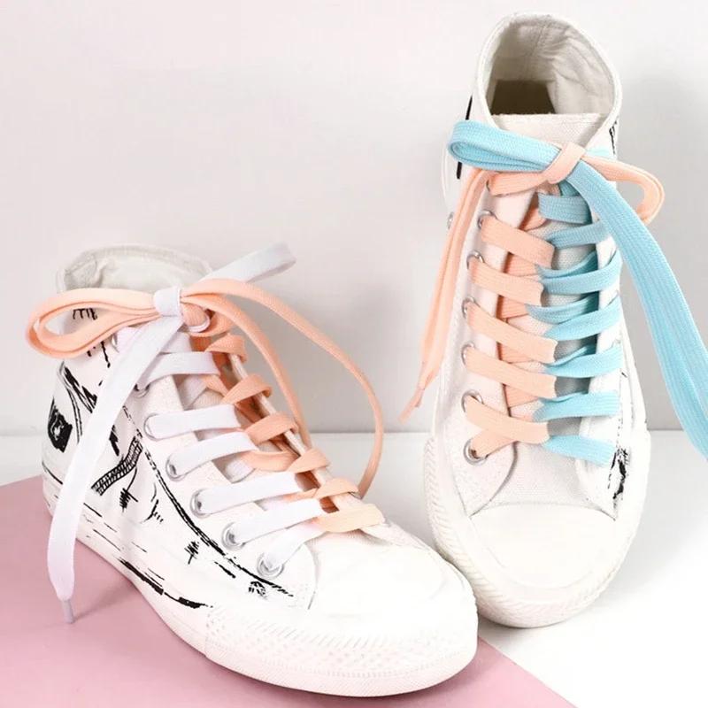 1Pair Solid Flat Shoelaces Sneakers Canvas Shoe laces Women Men Shoelace 21Colors Width 0.8cm Classic Laces for Shoes Strings