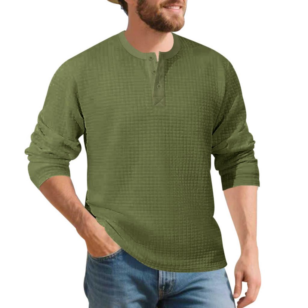 Men's Vintage Long Sleeve T-Shirt | Loose Fit Thermal Base Layer For Casual & Layering