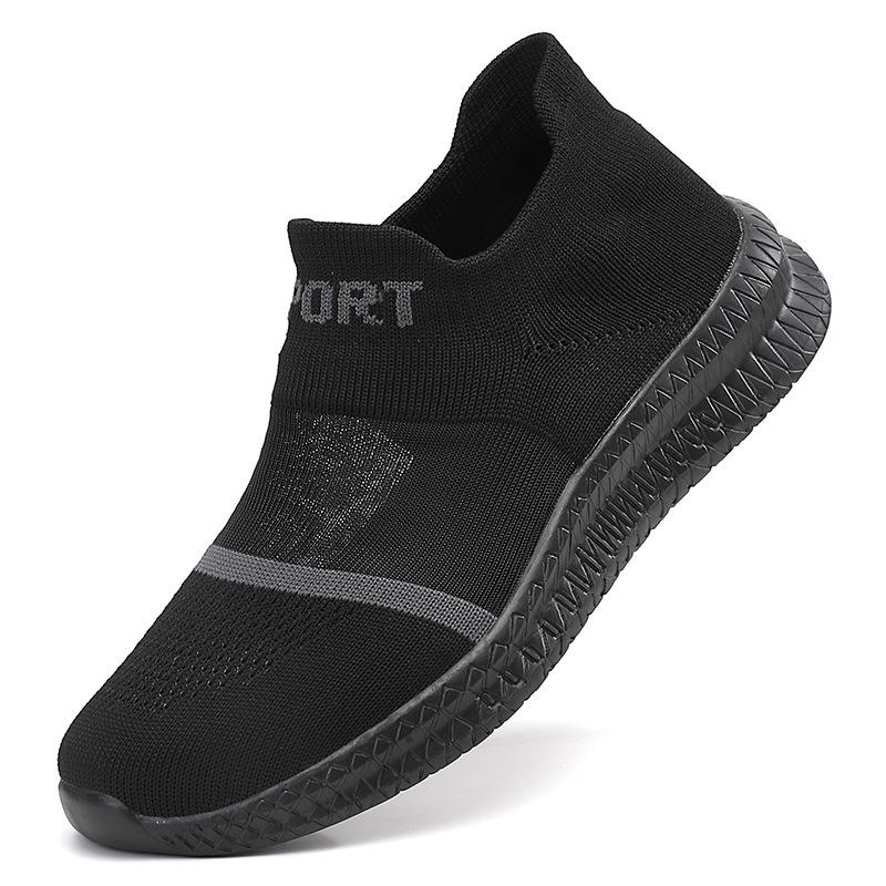 

Женская обувь большого размера на одной педали, летняя дышащая одинарная обувь из летучей ткани, легкая обувь-носки на мягкой подошве, сетка, мужская 41