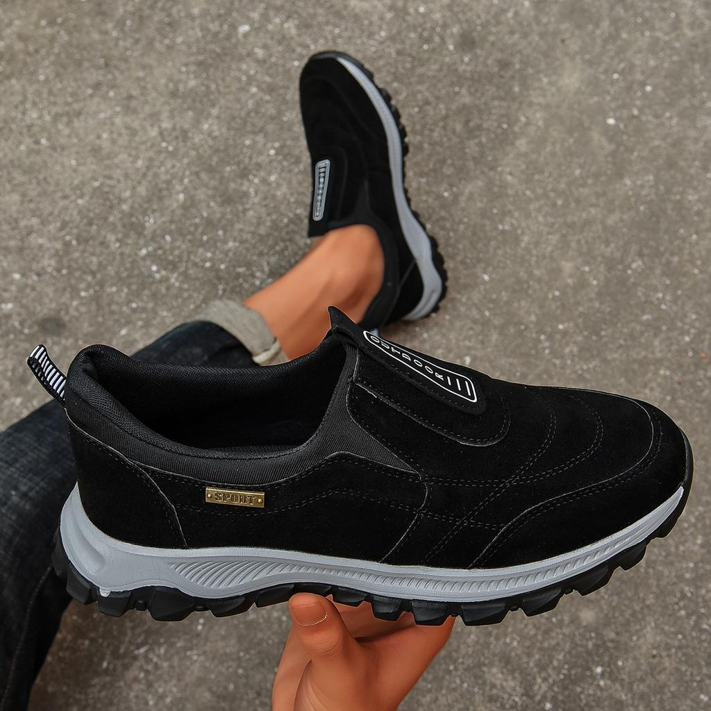 Outdoor Couple Jogging Trainers Men's Light Hiking Shoes Faux Suede Leather Women Trekking Walking Tactical Sneakers Footwear