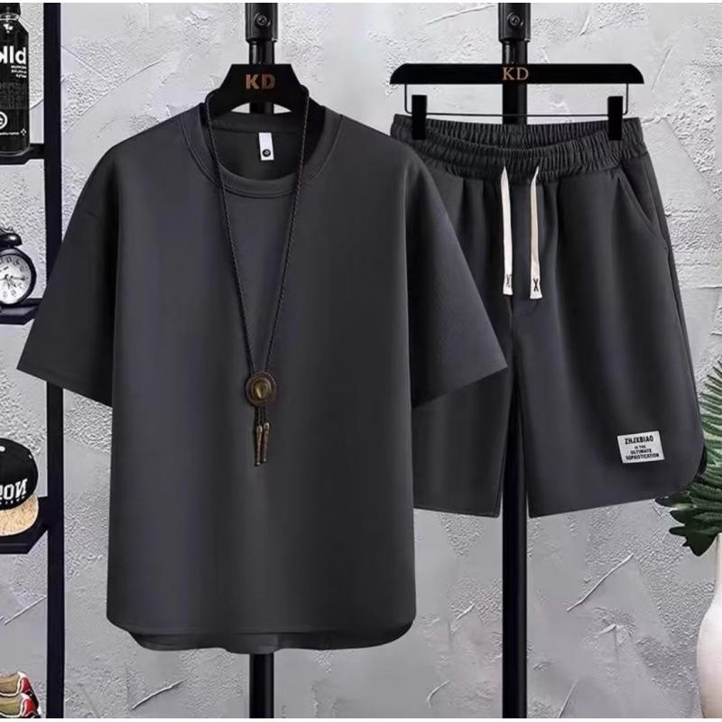 Men's Plus Size Summer Basketball Shorts and T-Shirt Set
