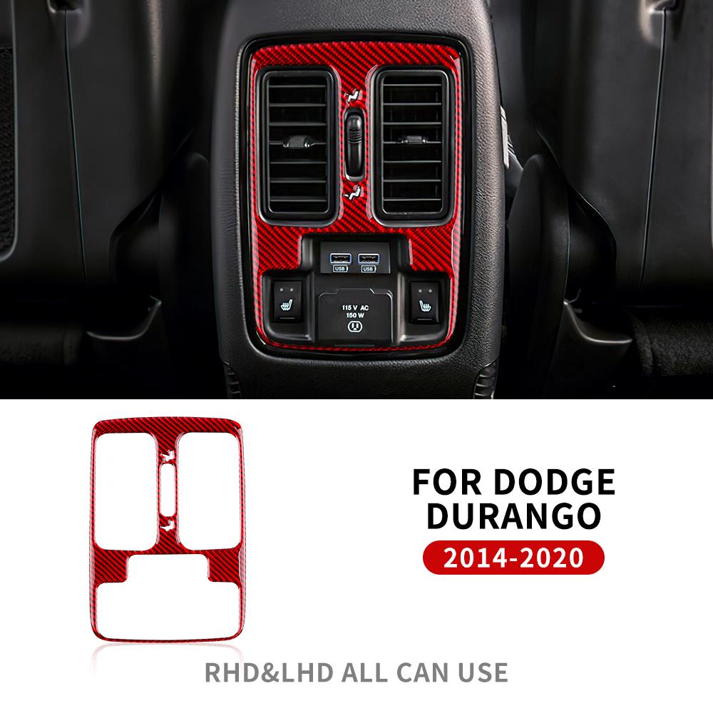 

For Dodge Durango 2014 2015 2016 2017 2018 2019 2020 Real Soft Carbon Fiber Sticker Car Rear Air Vent Interior Trim Accessories