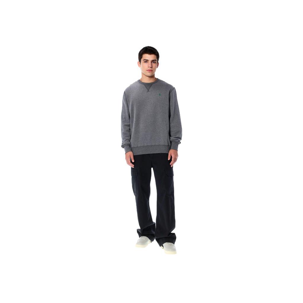 Polo Ralph Lauren FW22 Solid Logo Embroidered Crewneck Sweatshirt Men Sweatshirt Gray 710766772-039
