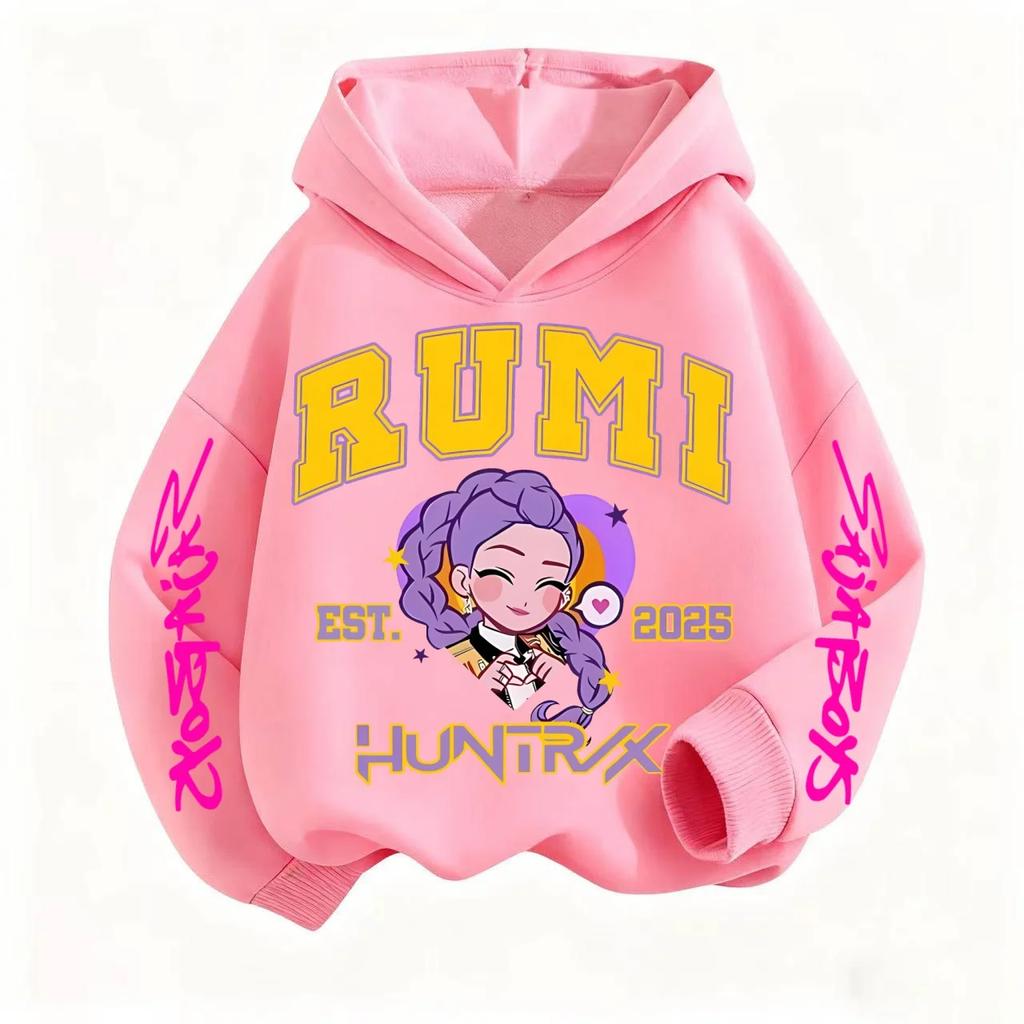 Perfect Halloween Costume K-POP Devil Hunter Cartoon Children's Hoodie, Fashionable Fit, Versatile Girl's Top