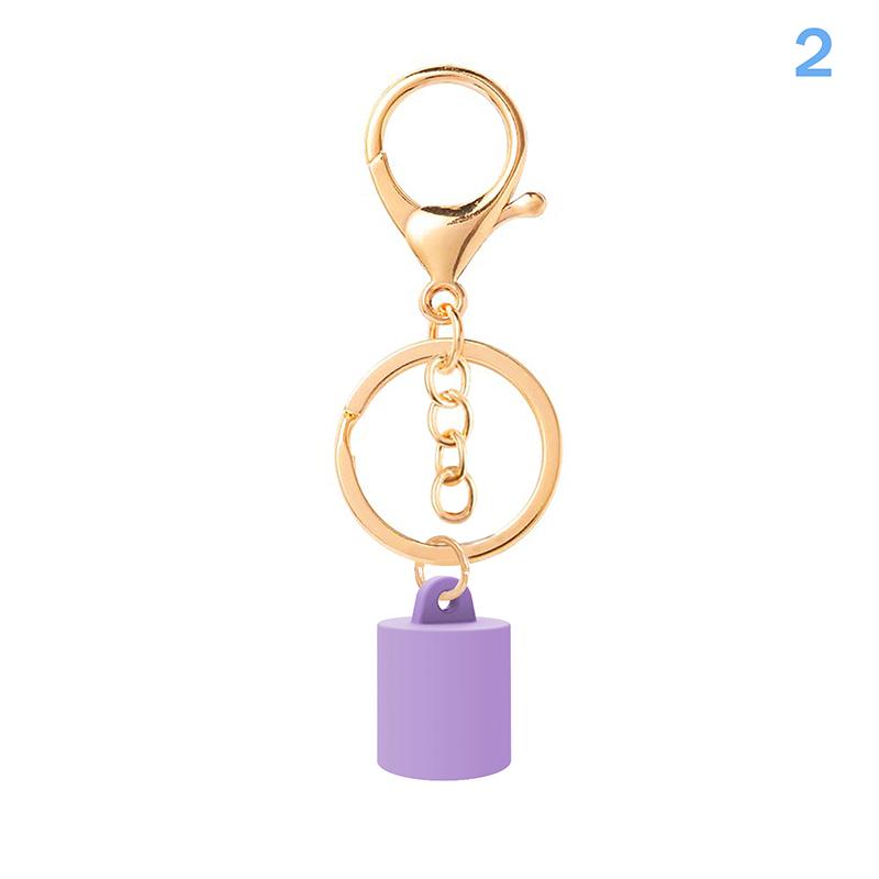 1 Pcs Practical Silicone Keychain Cap Accessories Portable Durable Holder Keyring Compatible For Lipgloss Storage And Balm Cap