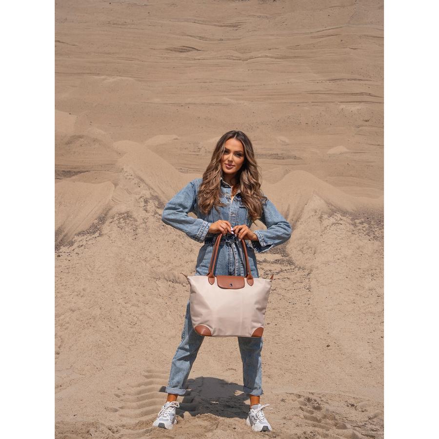 Beige Damen-Shopper aus Polyester, mit zwei Henkeln - Peterson
