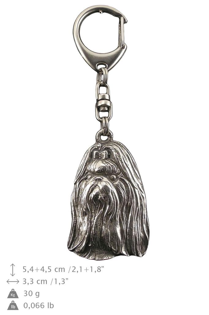 Shih Tzu, Chrysanthemum Dog - Silver-plated Key Ring with Dog, Handbag Decoration, Backpack Pendant by Art-Dog Brand