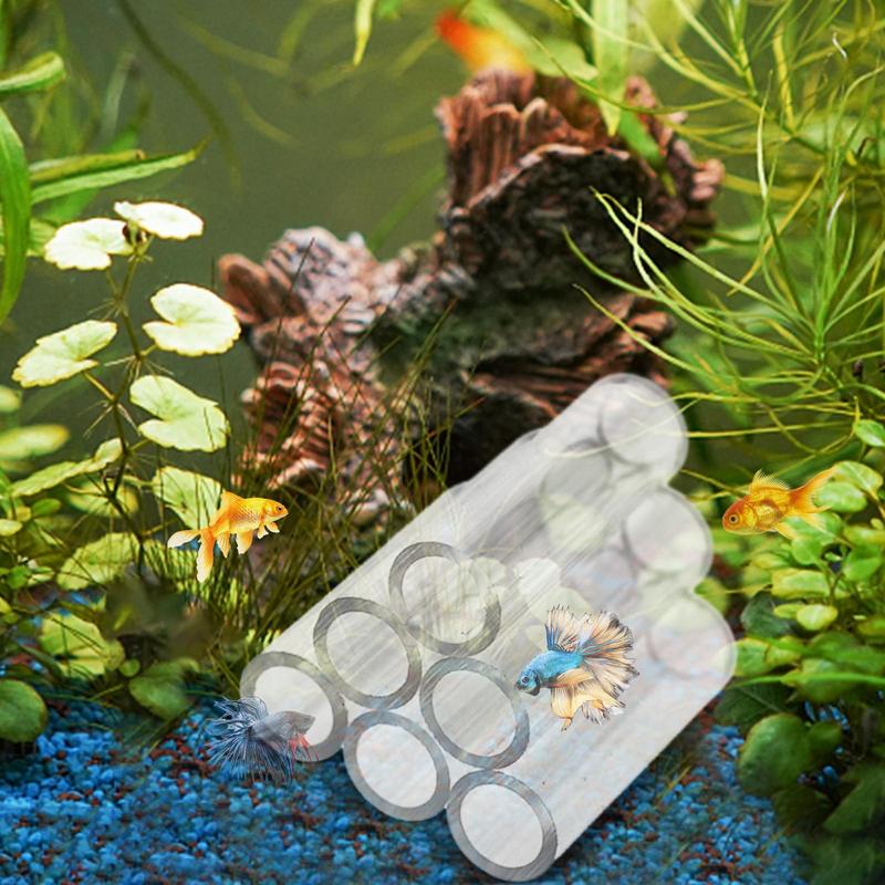 Shrimp Breeding Tube, Transparent Acrylic Crystal Shelter House for Fish Tank Tube Aquarium Shrimp Cave Breeding Habitat Pipes