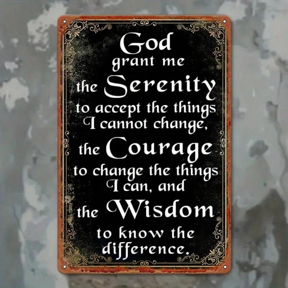 Небьющаяся винтажная металлическая настенная табличка 20x30 см с вдохновляющей цитатой-молитвой для домашнего декора 20x30cm