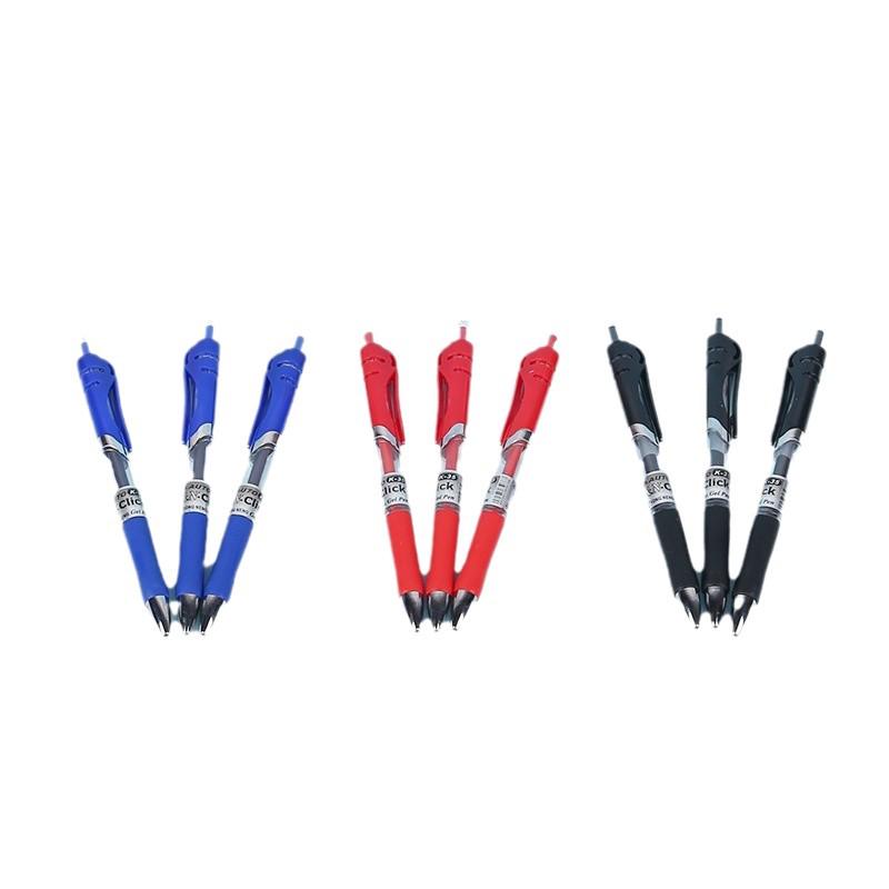 K35 Click Gel Pen 0.5mm Bullet Tip for Students and Office Use - Black, Red, Blue Signature & Note-taking Pen