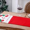Runner de masă de Crăciun Față de masă de Crăciun Brodată cu Moș Crăciun Decorațiune Xmas Placemat pentru Masă de Intrare și