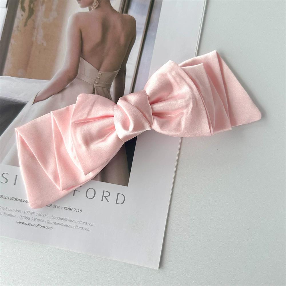 Chiffon-Feder-Clip, Super-Fee, große Schleife, Haarspange, Pferdeschwanz, Damen-Haarschmuck mit Wolkenkopf-Blume