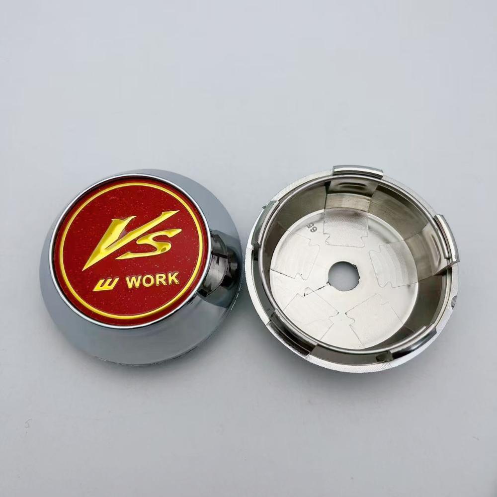 4pcs 60mm 64mm 65mm 68mm 69mm VS W Work Logo Emblem Car Wheel Center Caps High Cap Car Accessories for Wheels Hubcaps Rim Cover