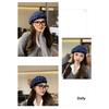 Frauen Winter Baskenmütze Plaid Print Kontrast Farbe Elastische Einstellbar Weiche Warme Dekorative Dome Dame Kappe Maler Hut