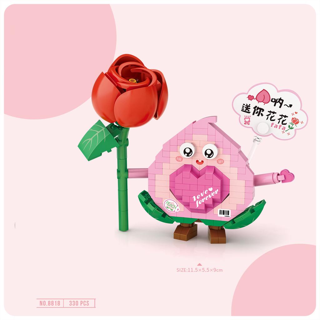 Creative Nanobrick Cartoon Fruit Micro Diamond Block Avocado Peach Orange Banana Building Brick Educational Toy For Kids Gifts