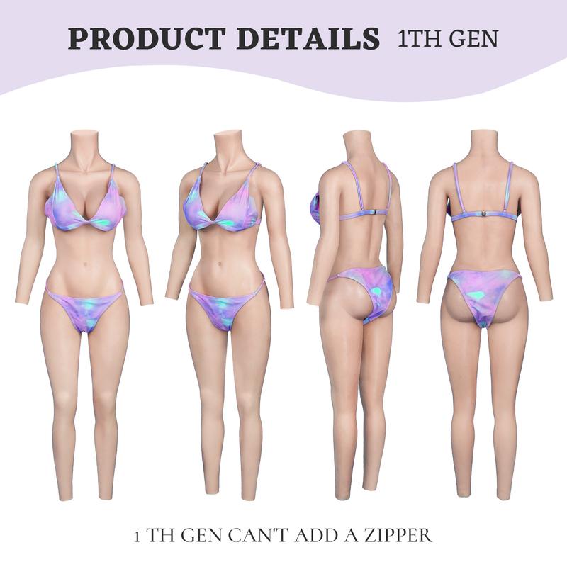 CYOMI Cosplay Breast Forms Silicone Bodysuit with Arms Fake Chest Realistic Vagina for Crossdressers Male To Female Drag Queen