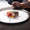 Weißer Keramik Steakteller Sushi Kuchen Dessert Flach Charakteristisch Hotel Restaurant Abendessen Rund Westliches Essen