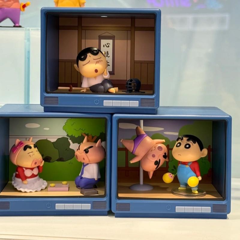 Genuine 52toys Crayon Shin-Chan Retro Tv Series Blind Box Trendy Figure Decoration Model Toy Cute Birthday Gifts