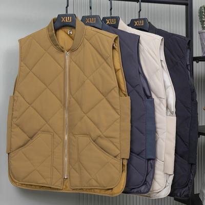 Autumn Warm Vest Male Padded Coats  New Loose Zipper Sleeveless Jackets Winter Korean Style Padded Waistcoat