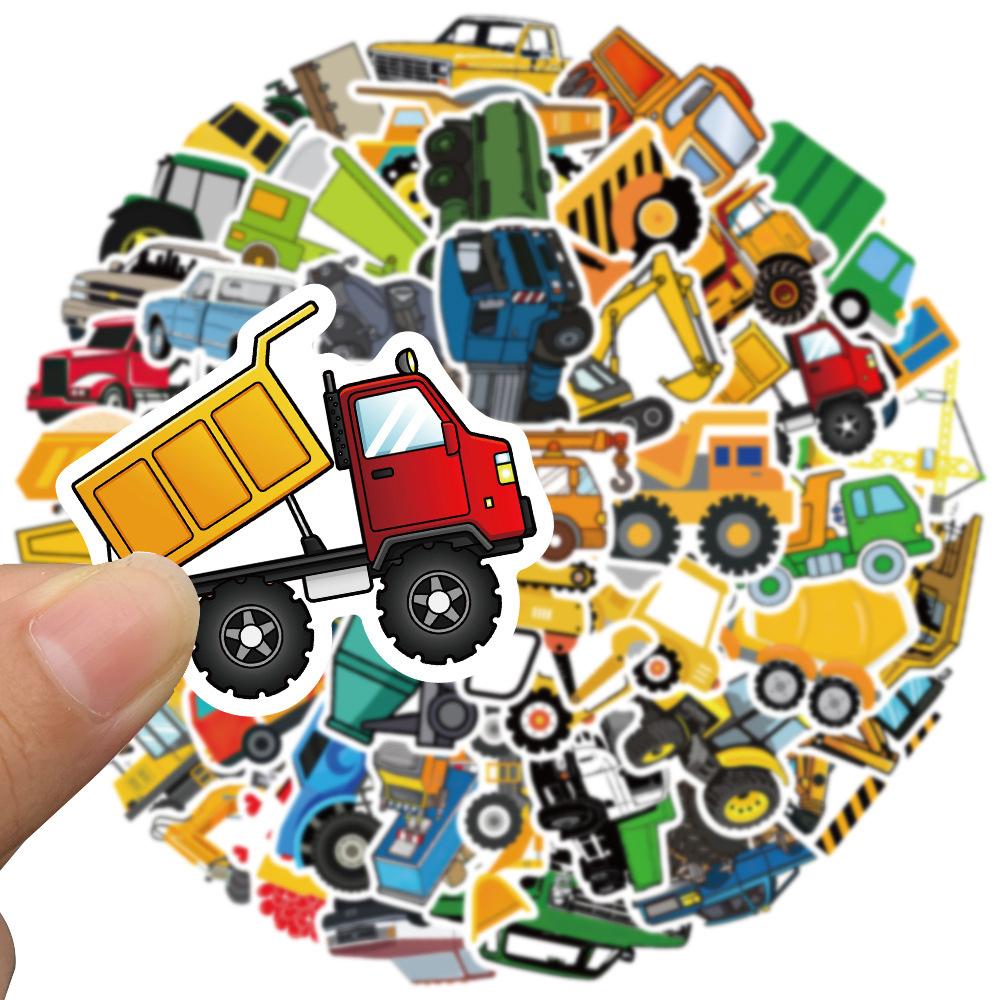 10/30/50pcs Funny Cartoon Transport Vehicle Truck Stickers Decal DIY Motorcycle Suitcase Helmet Laptop Cute Graffiti Sticker Toy