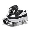 4 Wheel Dual-Use Roller Skates Retractable Wheels Racing Roller Shoes Children's Shoes with Wheels Speed Skate Skateboard Shoes