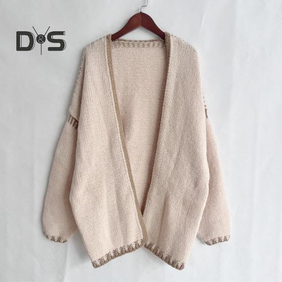 Abrigo de punto grueso y holgado para mujer, cárdigan de manga larga, color liso, cálido, informal, para uso diario, para trabajar y exteriores, primavera y otoño