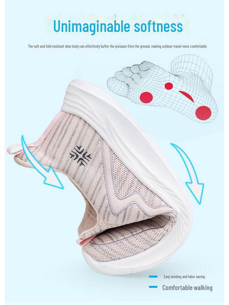 Bequeme Slipper-Freizeitschuhe zum Gehen für ältere Menschen - Atmungsaktiv, Weich, Rutschfeste Sohlen