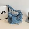 Denim Crossbody Bag Women's Underarm Bag Multi-Pocket Shoulder Bag