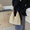 Summer Straw Bag Hollow Out Hobo Bag Large Vacation Bag Solid Color Holiday Travel Handbag Boho Shoulder Purse for Women