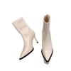 High-heeled Short Boots Women's 2025 Autumn and Winter New Korean Version Versatile Internet Celebrity Thin Boots Pointed Thin Heels Gentle Short Boo