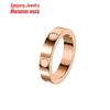 2024 Rhinestone Titanium Steel Couple Rings - Women's Non-Fading Plain Band, 18K Rose Gold