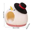 Cat Bed House Cute Warm Enclosed Snowman Pet Furniture With Washable Mat Indoor Cat House For Indoor Winter Travel Car RV